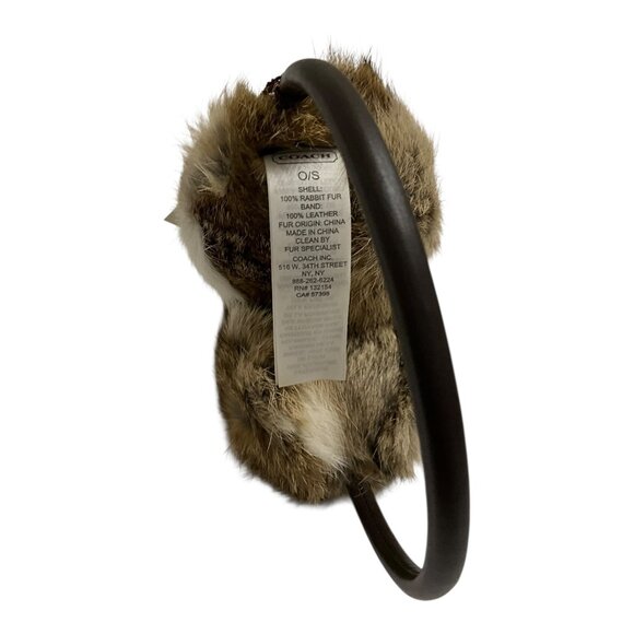 Coach Fur Earmuffs, Women's Winter Leather Band, Fur Ear Cover, 84010 MSRP $298 - Picture 5 of 5